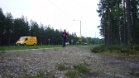 Junalla Helsingistä Hankoon,josta kaupan kautta heti baanalle pienessä tihkusateessa.5km takana.